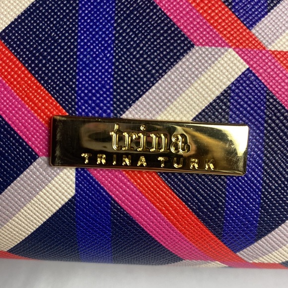 Trina Turk Make up toiletry case zipper geometric design - Picture 2 of 7